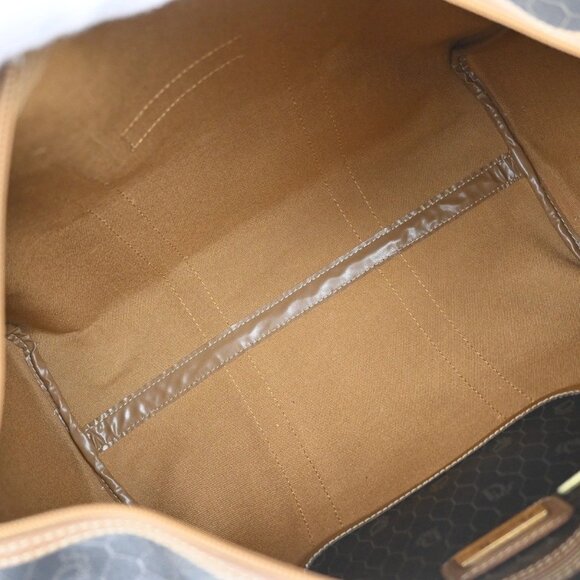 CHRISTIAN DIOR Logo Honeycomb Travel Hand Bag PVC Leather Brown Frannce - Picture 13 of 14